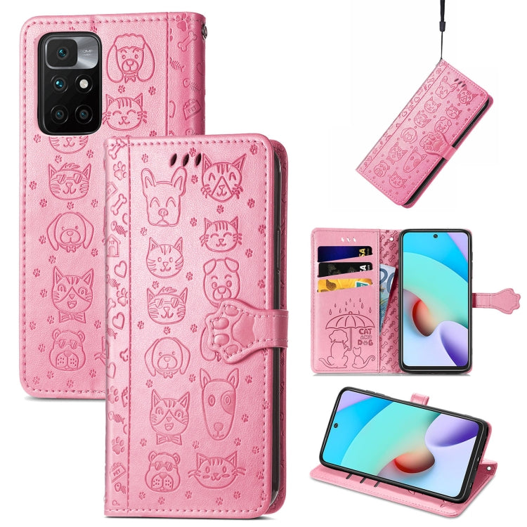 Lovely Cat and Dog Embossing Pattern Horizontal Flip Leather Case , with Holder & Card Slots & Wallet & Cartoon Clasp & Lanyard