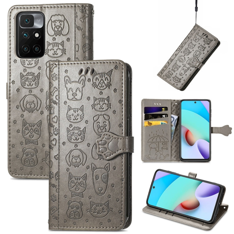 Lovely Cat and Dog Embossing Pattern Horizontal Flip Leather Case , with Holder & Card Slots & Wallet & Cartoon Clasp & Lanyard