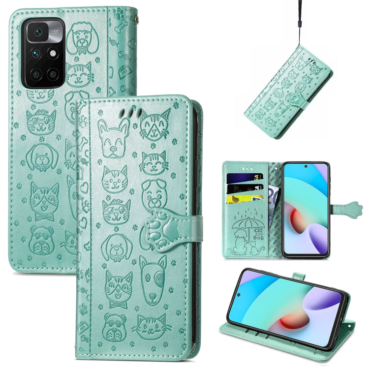 Lovely Cat and Dog Embossing Pattern Horizontal Flip Leather Case , with Holder & Card Slots & Wallet & Cartoon Clasp & Lanyard