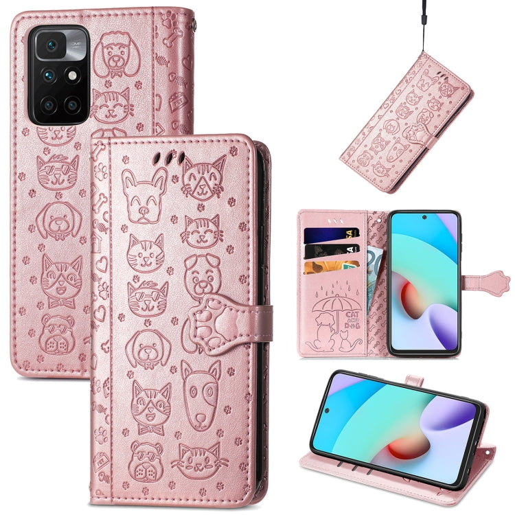Lovely Cat and Dog Embossing Pattern Horizontal Flip Leather Case , with Holder & Card Slots & Wallet & Cartoon Clasp & Lanyard