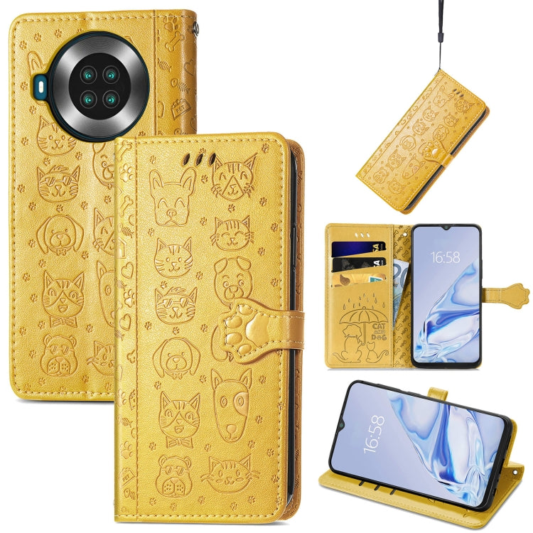 Lovely Cat and Dog Embossing Pattern Horizontal Flip Leather Case , with Holder & Card Slots & Wallet & Cartoon Clasp & Lanyard