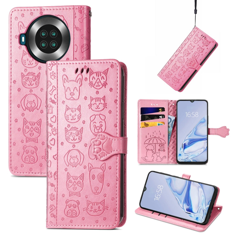 Lovely Cat and Dog Embossing Pattern Horizontal Flip Leather Case , with Holder & Card Slots & Wallet & Cartoon Clasp & Lanyard