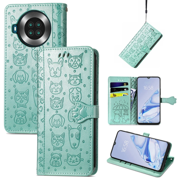 Lovely Cat and Dog Embossing Pattern Horizontal Flip Leather Case , with Holder & Card Slots & Wallet & Cartoon Clasp & Lanyard