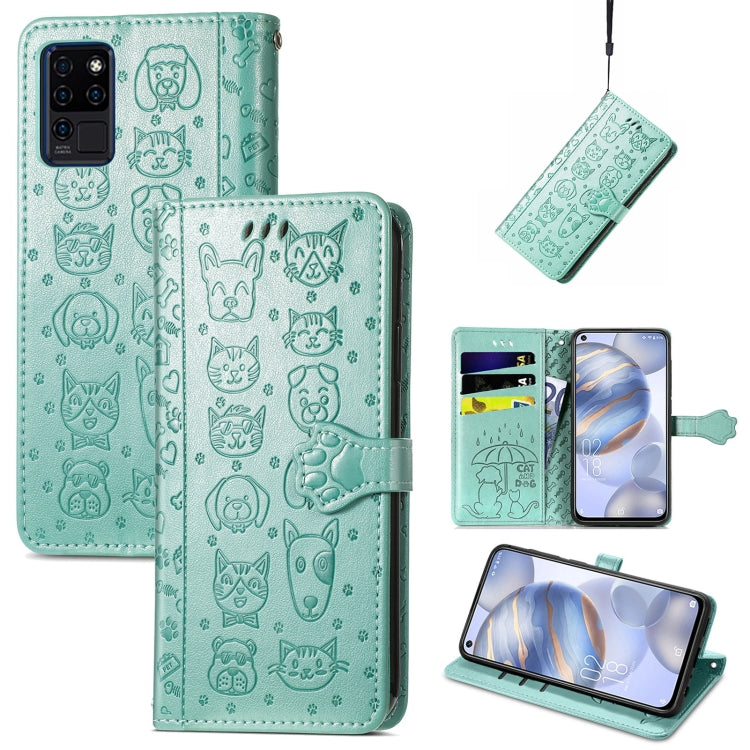 Lovely Cat and Dog Embossing Pattern Horizontal Flip Leather Case , with Holder & Card Slots & Wallet & Cartoon Clasp & Lanyard