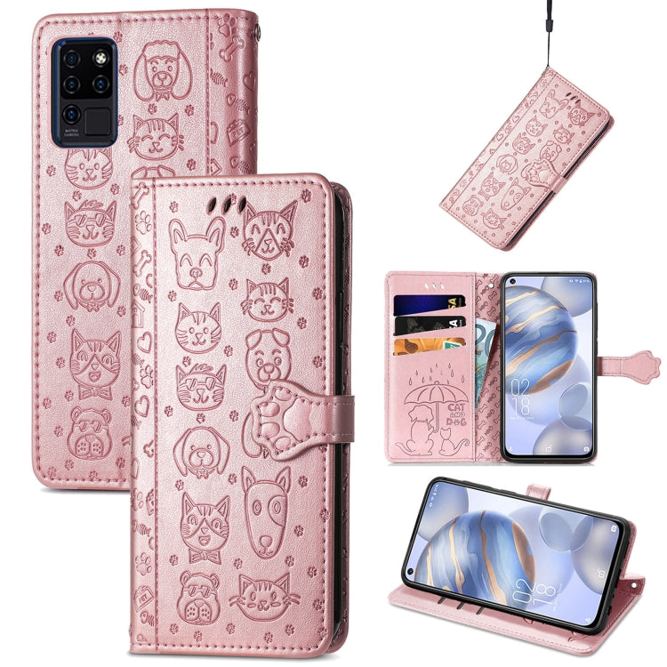 Lovely Cat and Dog Embossing Pattern Horizontal Flip Leather Case , with Holder & Card Slots & Wallet & Cartoon Clasp & Lanyard