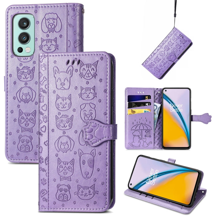 Lovely Cat and Dog Embossing Pattern Horizontal Flip Leather Case , with Holder & Card Slots & Wallet & Cartoon Clasp & Lanyard