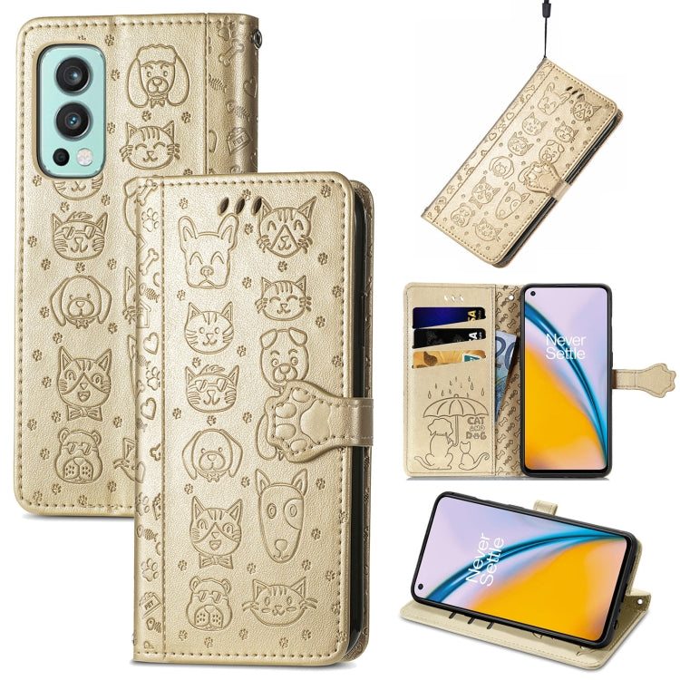 Lovely Cat and Dog Embossing Pattern Horizontal Flip Leather Case , with Holder & Card Slots & Wallet & Cartoon Clasp & Lanyard