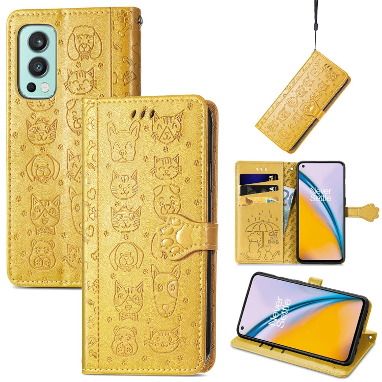 Lovely Cat and Dog Embossing Pattern Horizontal Flip Leather Case , with Holder & Card Slots & Wallet & Cartoon Clasp & Lanyard