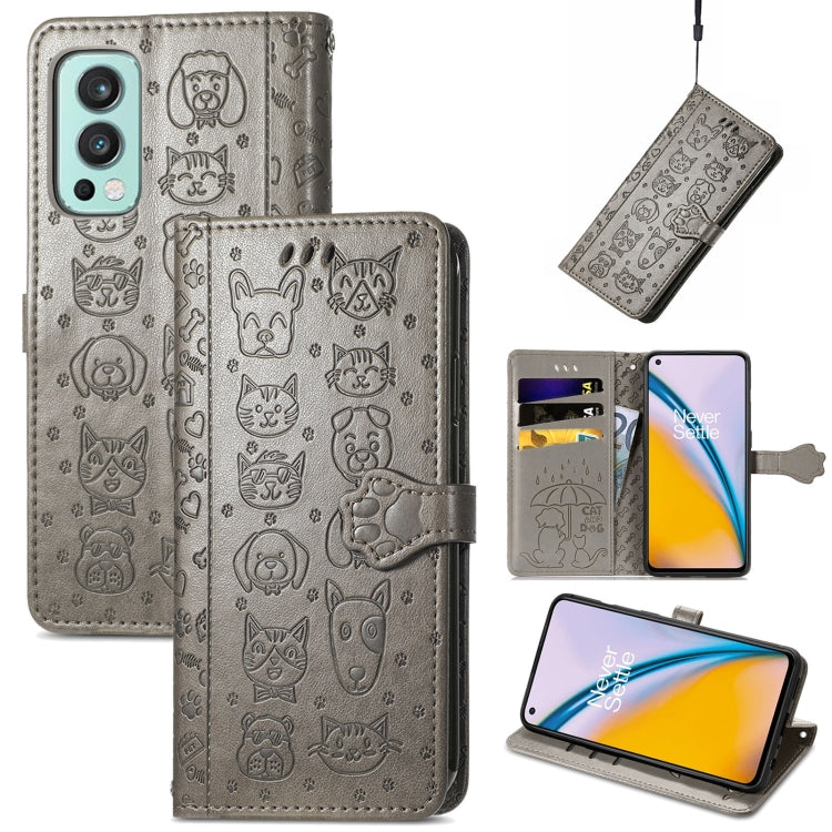 Lovely Cat and Dog Embossing Pattern Horizontal Flip Leather Case , with Holder & Card Slots & Wallet & Cartoon Clasp & Lanyard