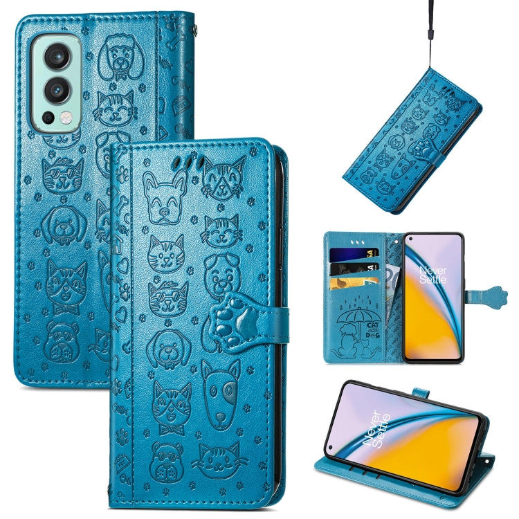 Lovely Cat and Dog Embossing Pattern Horizontal Flip Leather Case , with Holder & Card Slots & Wallet & Cartoon Clasp & Lanyard