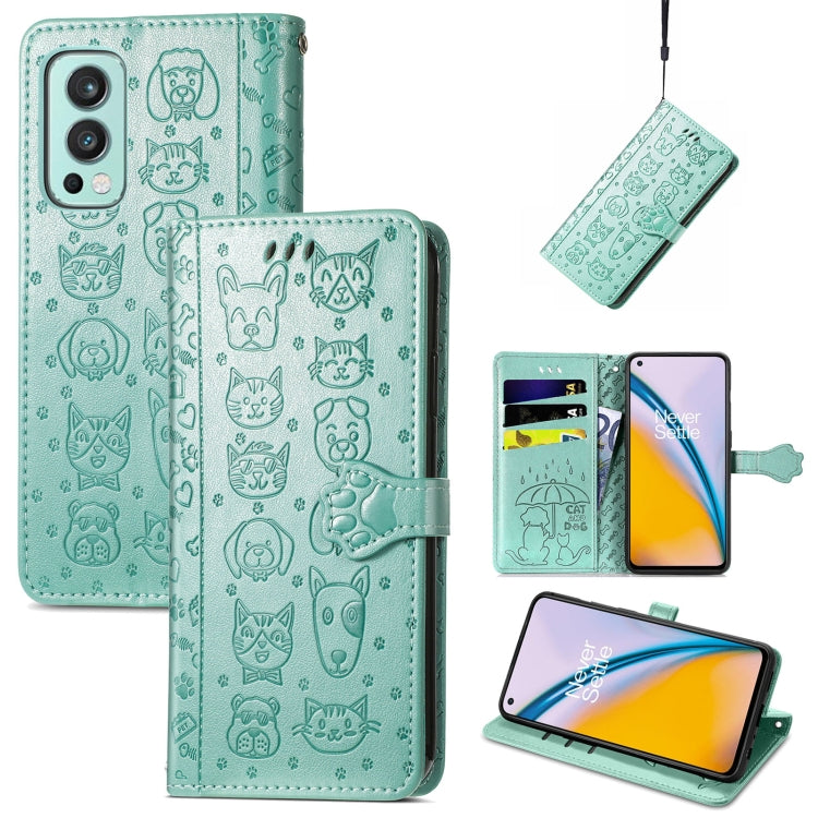 Lovely Cat and Dog Embossing Pattern Horizontal Flip Leather Case , with Holder & Card Slots & Wallet & Cartoon Clasp & Lanyard
