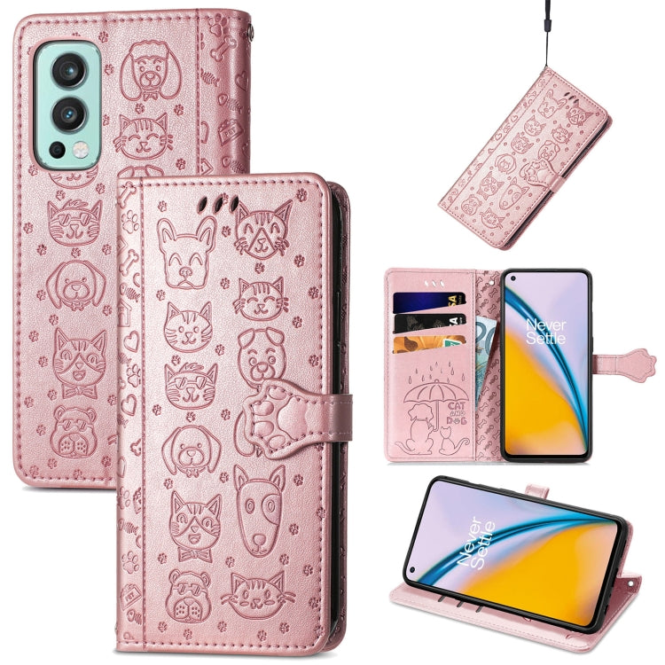 Lovely Cat and Dog Embossing Pattern Horizontal Flip Leather Case , with Holder & Card Slots & Wallet & Cartoon Clasp & Lanyard