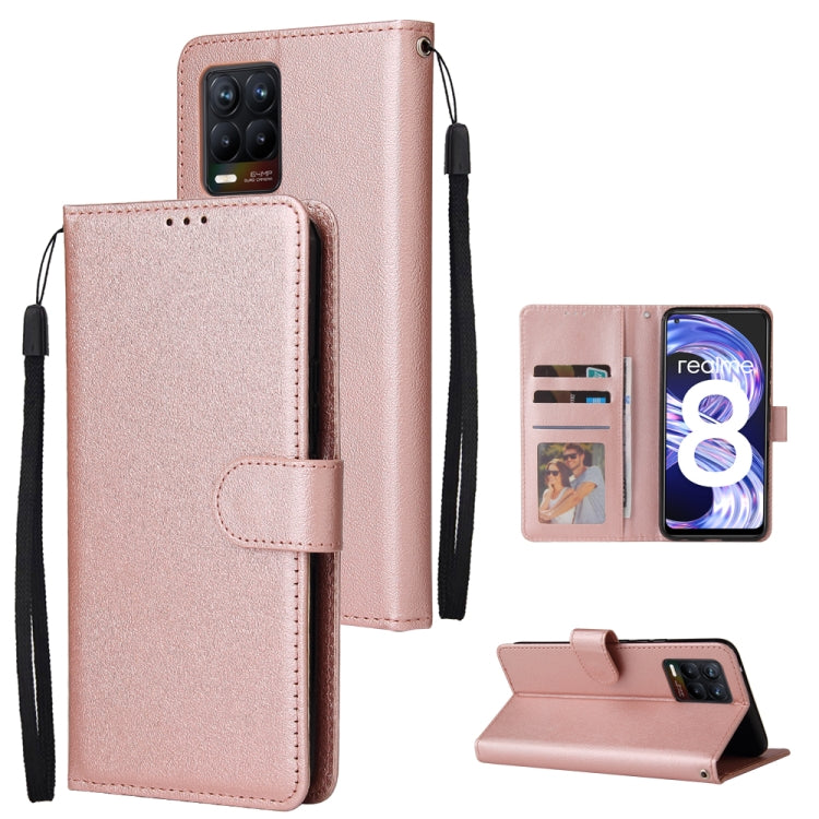 Multifunctional Horizontal Flip Leather Case, with Three Card Slot & Holder & Double Zip Wallett & Photo Frame & Lanyard