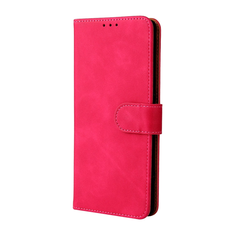 Solid Color Skin Feel Magnetic Buckle Horizontal Flip PU Leather Case with Holder & Card Slots & Wallet