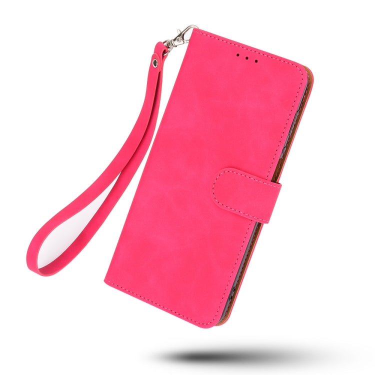 Solid Color Skin Feel Magnetic Buckle Horizontal Flip PU Leather Case with Holder & Card Slots & Wallet