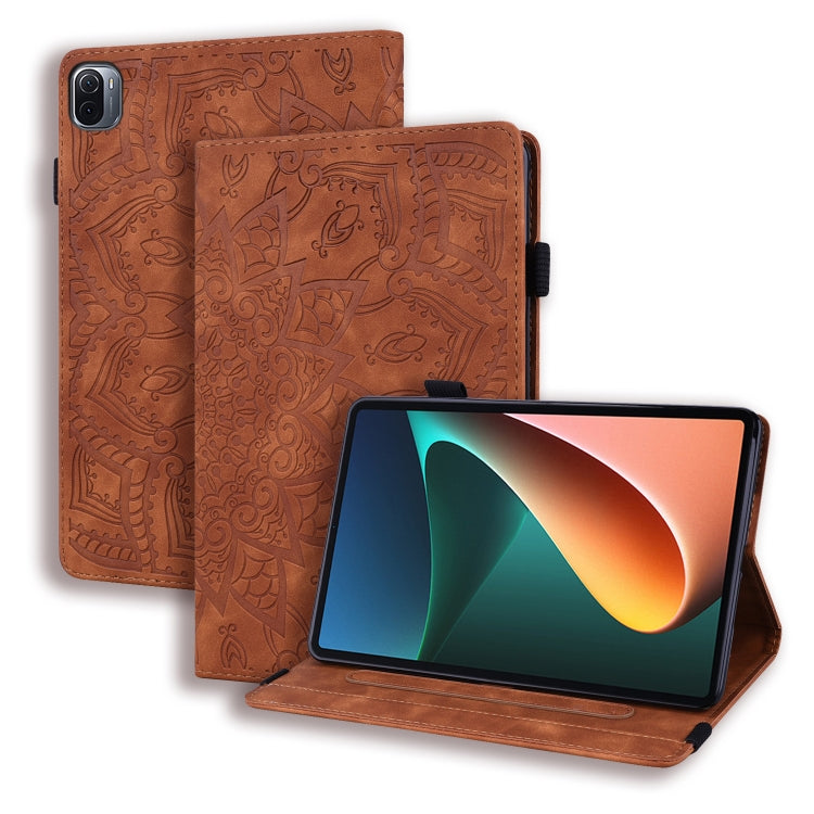Calf Pattern Double Folding Design Embossed Leather Case with Holder & Card Slots & Pen Slot & Elastic Band