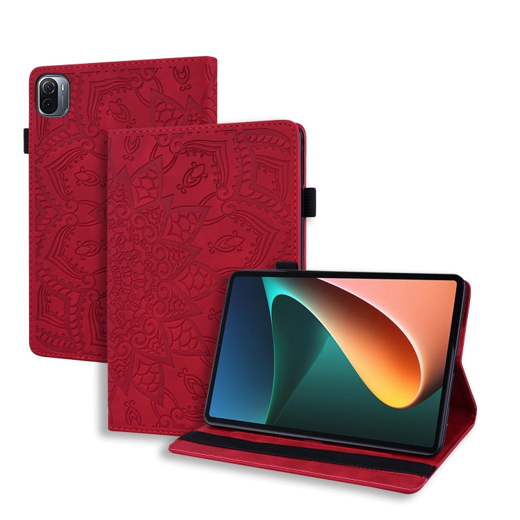 Calf Pattern Double Folding Design Embossed Leather Case with Holder & Card Slots & Pen Slot & Elastic Band