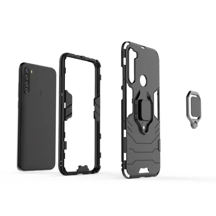 For Xiaomi Note 8T PC + TPU Shockproof Protective Case with Magnetic Ring Holder