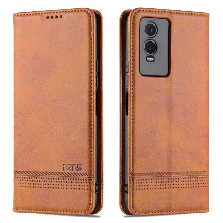 AZNS Magnetic Calf Texture Leather Phone Case
