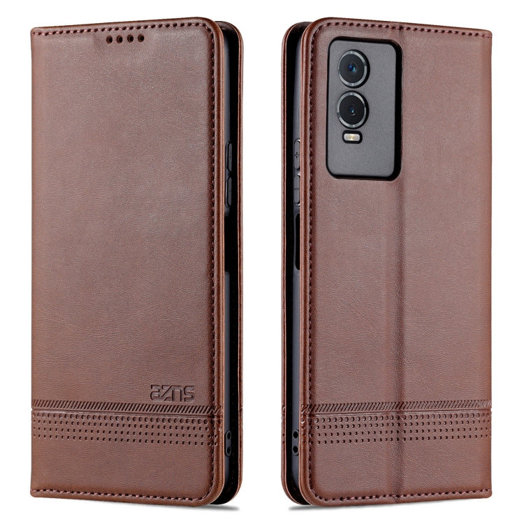 AZNS Magnetic Calf Texture Leather Phone Case