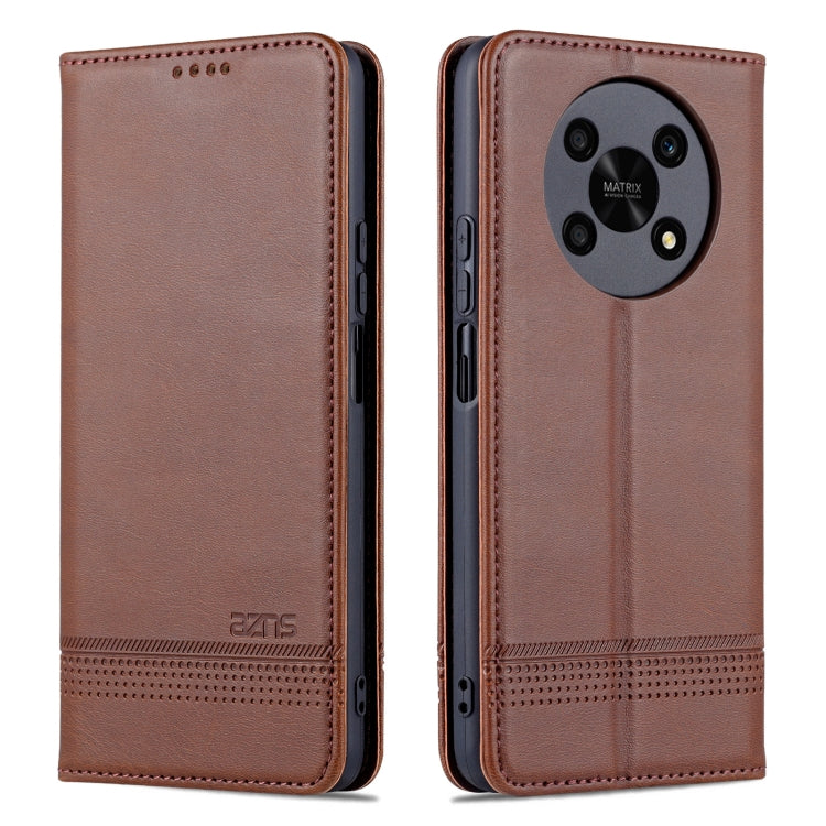 AZNS Magnetic Calf Texture Leather Phone Case