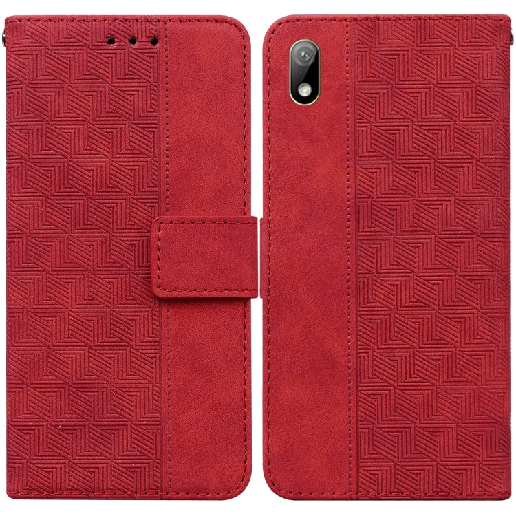 Geometric Embossed Leather Phone Case