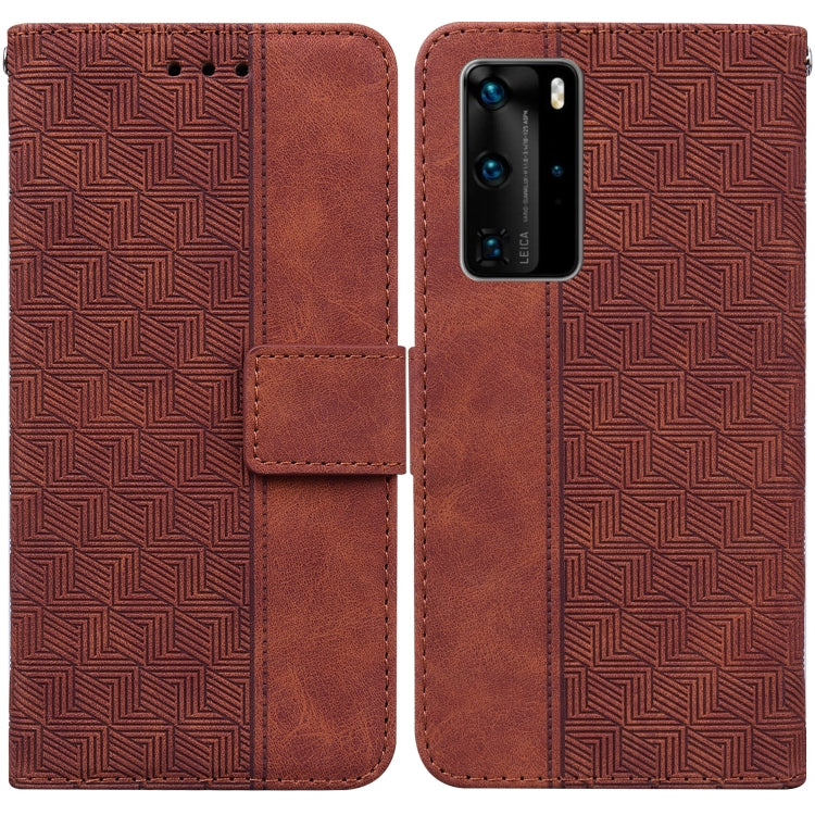 Geometric Embossed Leather Phone Case
