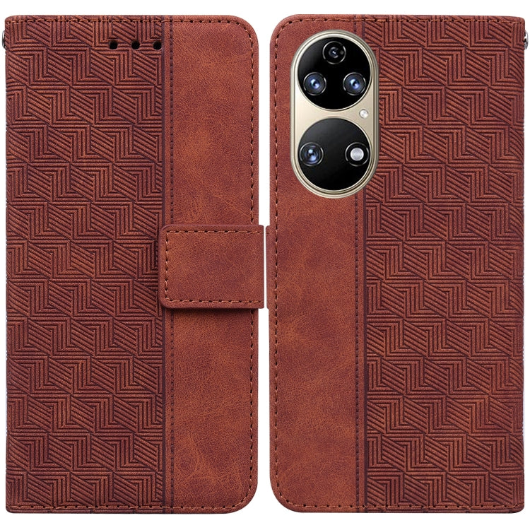 Geometric Embossed Leather Phone Case