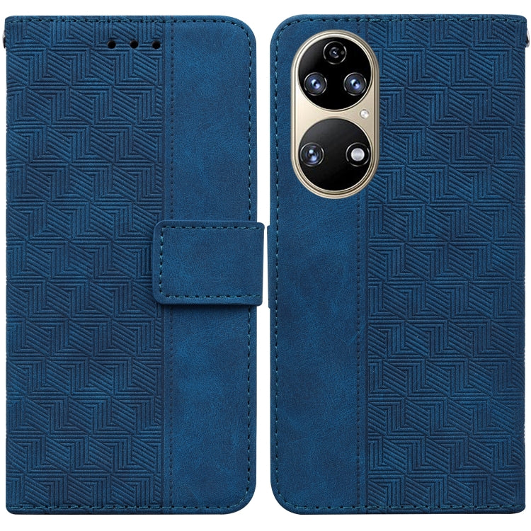 Geometric Embossed Leather Phone Case