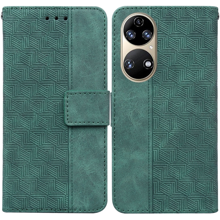 Geometric Embossed Leather Phone Case