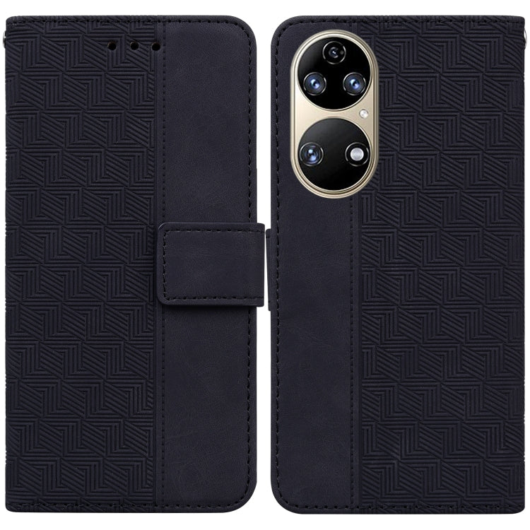 Geometric Embossed Leather Phone Case