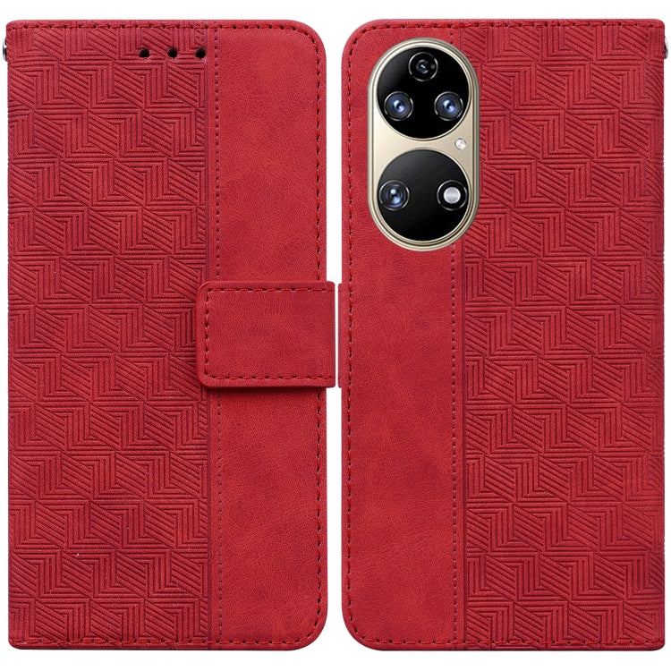 Geometric Embossed Leather Phone Case