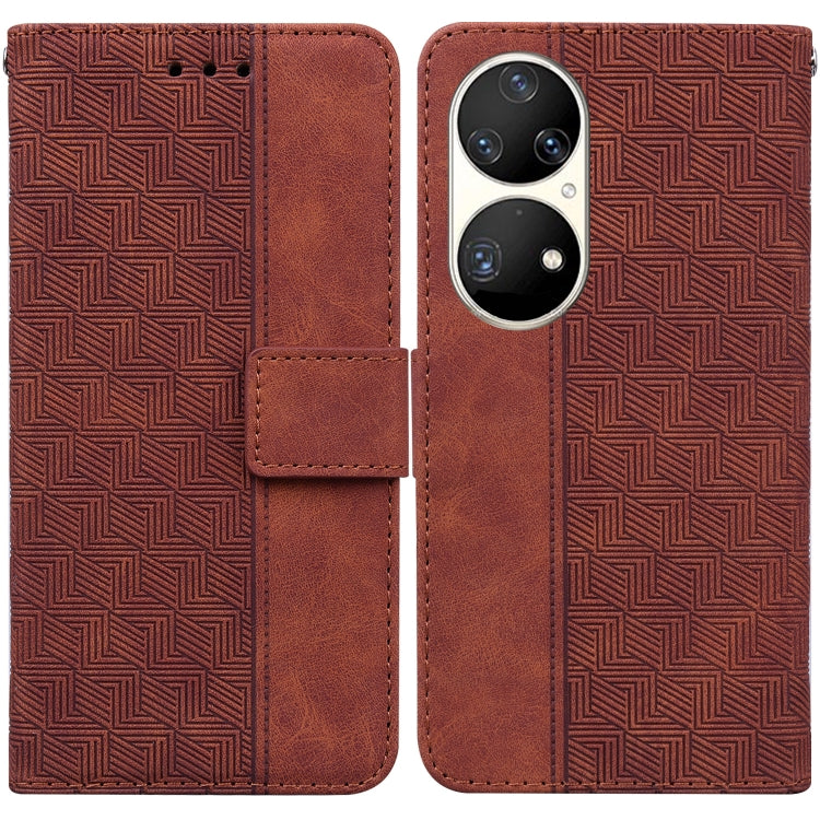 Geometric Embossed Leather Phone Case