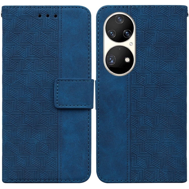 Geometric Embossed Leather Phone Case