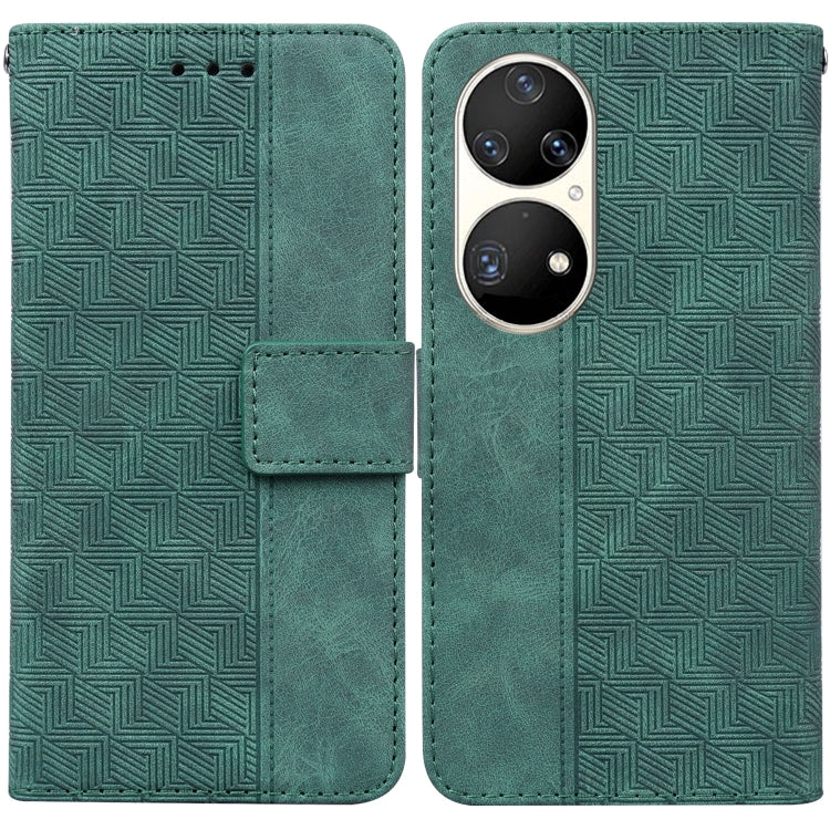 Geometric Embossed Leather Phone Case