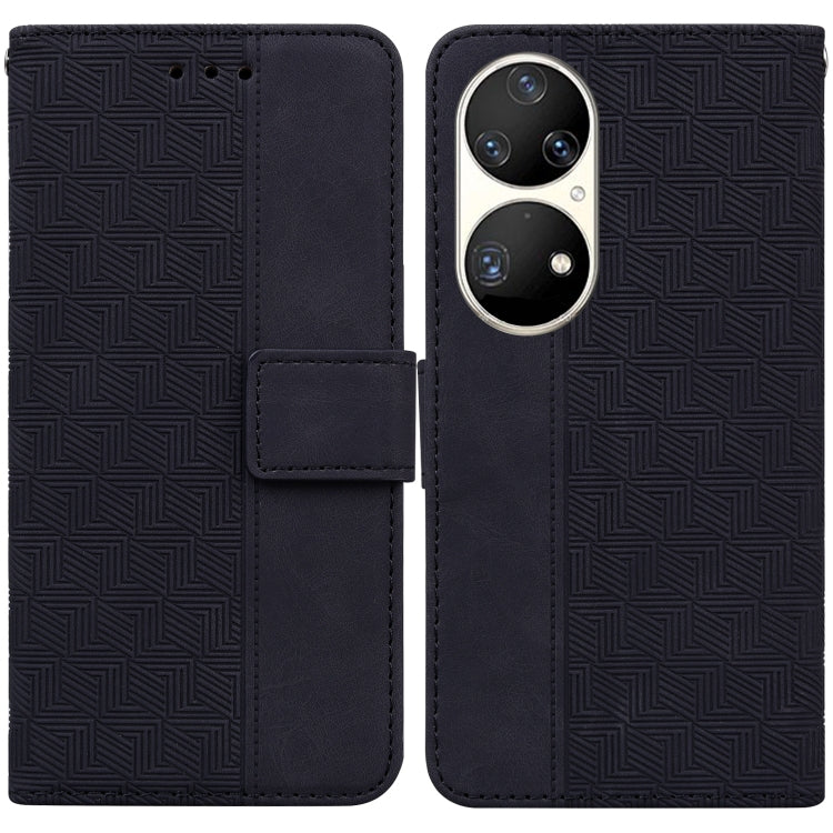 Geometric Embossed Leather Phone Case