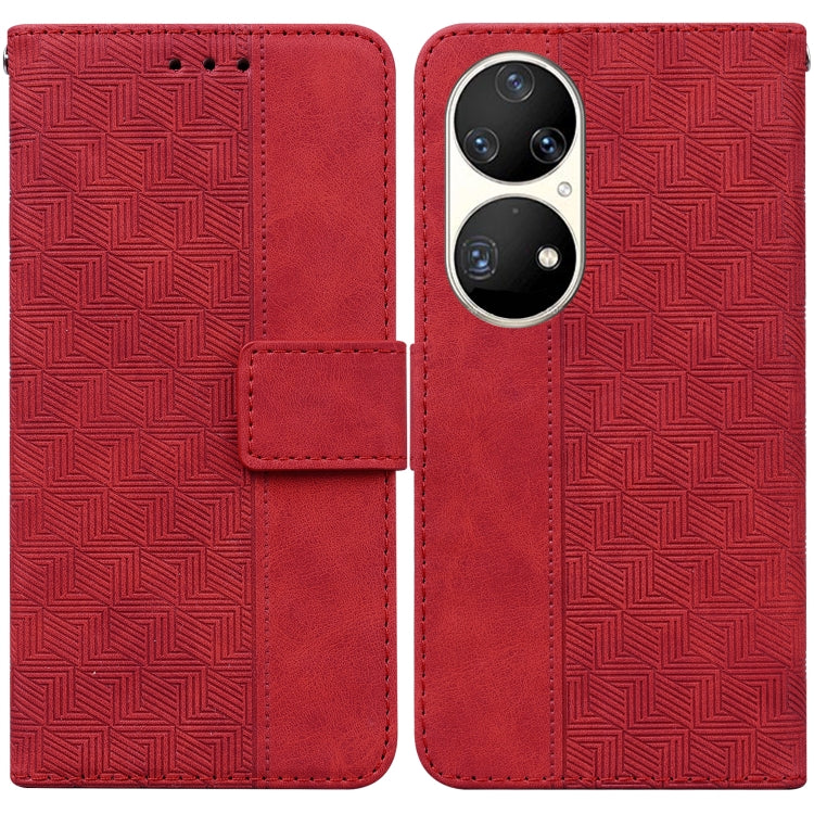 Geometric Embossed Leather Phone Case