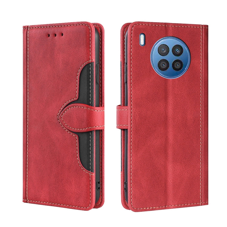 Skin Feel Straw Hat Magnetic Buckle Leather Phone Case