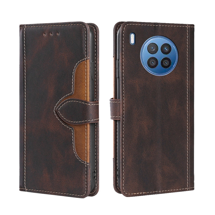 Skin Feel Straw Hat Magnetic Buckle Leather Phone Case