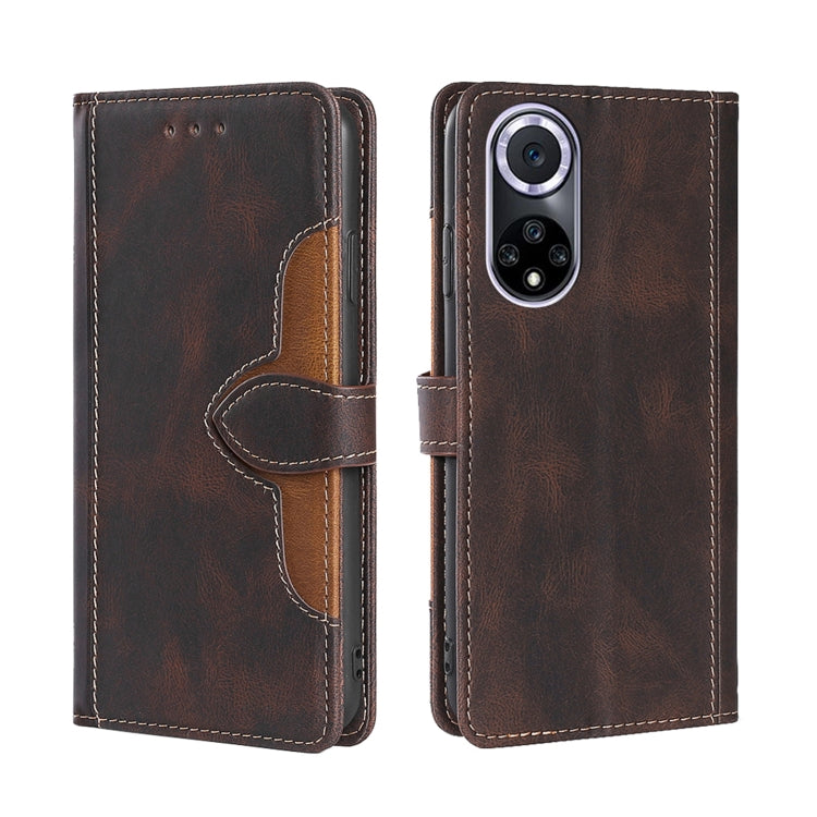 Skin Feel Straw Hat Magnetic Buckle Leather Phone Case
