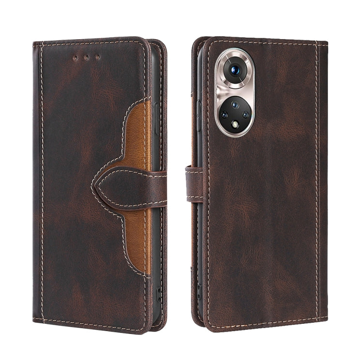 Skin Feel Straw Hat Magnetic Buckle Leather Phone Case