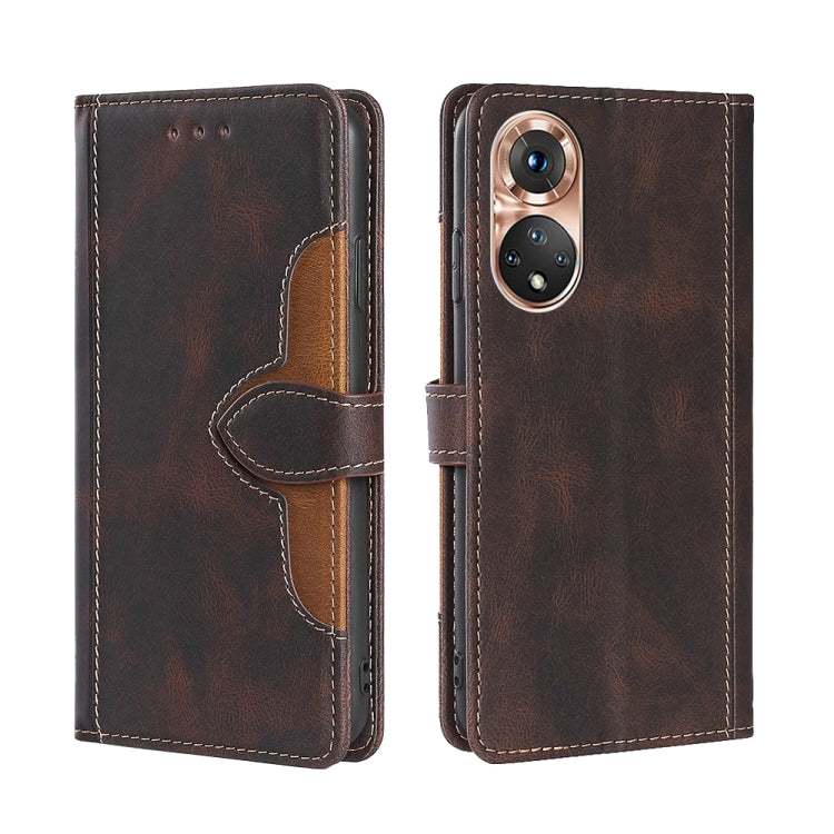 Skin Feel Straw Hat Magnetic Buckle Leather Phone Case