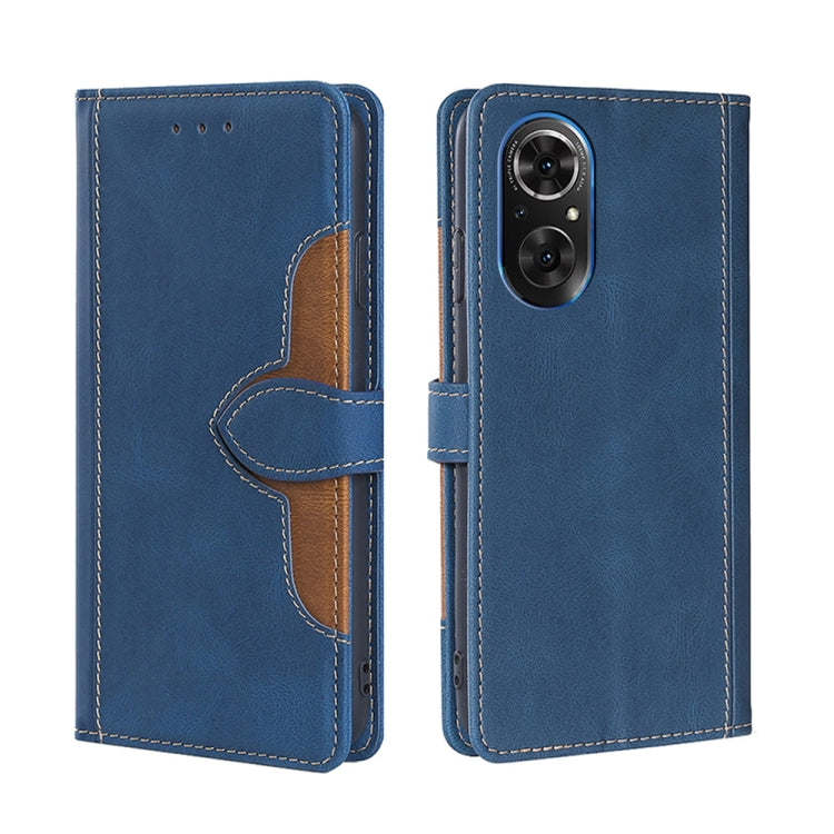 Skin Feel Straw Hat Magnetic Buckle Leather Phone Case