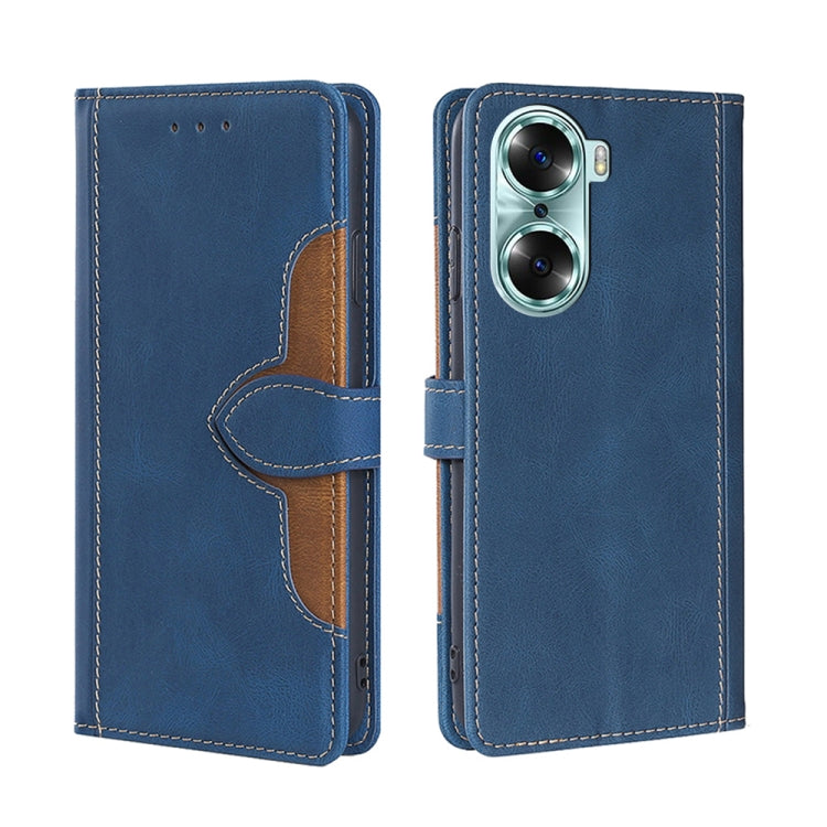 Skin Feel Straw Hat Magnetic Buckle Leather Phone Case