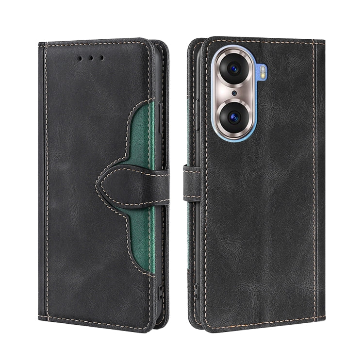 Skin Feel Straw Hat Magnetic Buckle Leather Phone Case