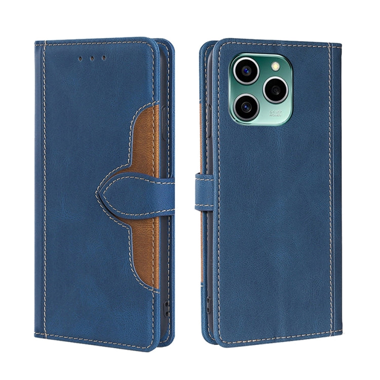 Skin Feel Straw Hat Magnetic Buckle Leather Phone Case