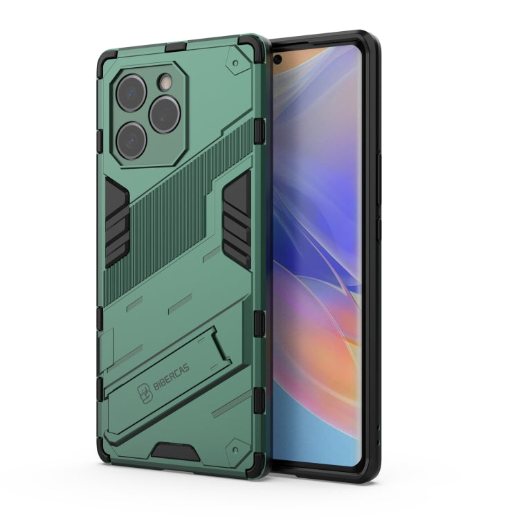 Punk Armor 2 in 1 PC + TPU Shockproof Phone Case with Invisible Holder