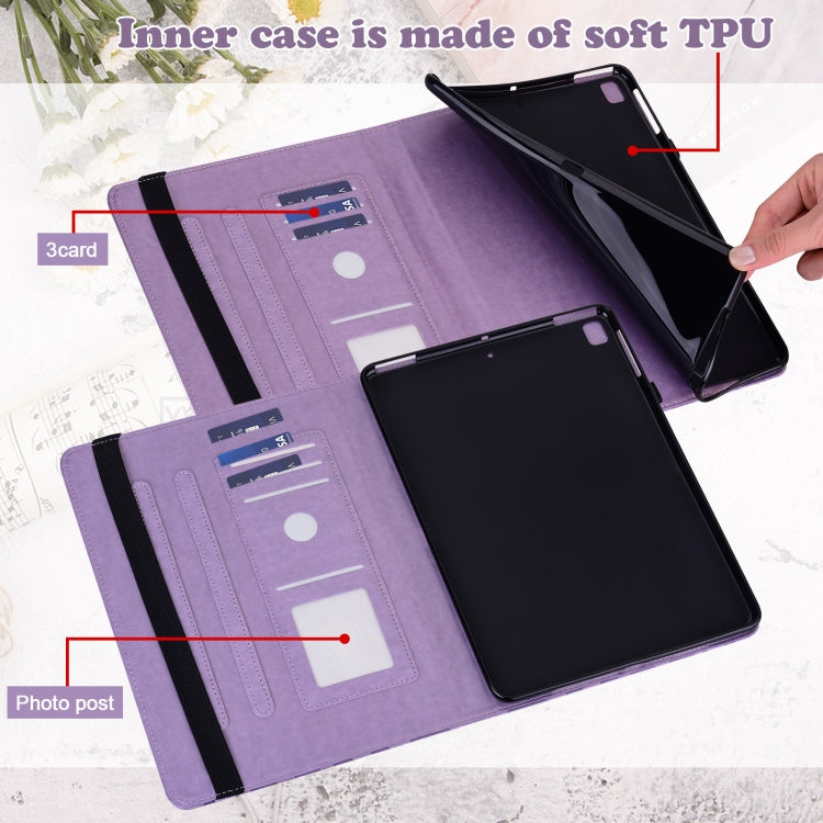 Tree & Deer Pattern Pressed Printing Leather Tablet Case with Sleep / Wake-up