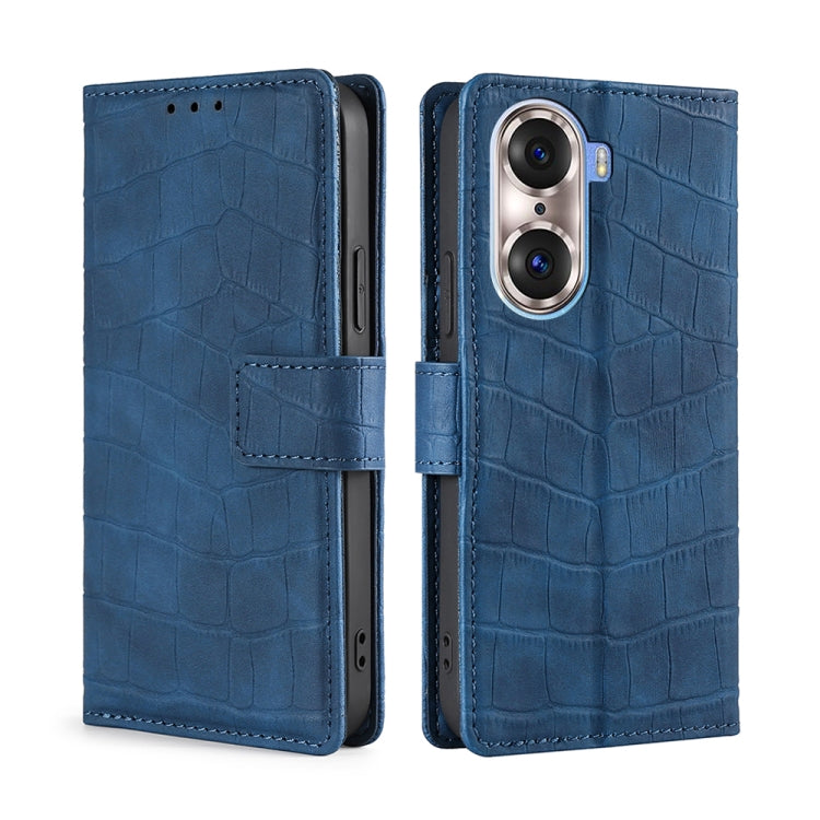 Skin Feel Crocodile Texture Magnetic Clasp PU Leather Phone Case