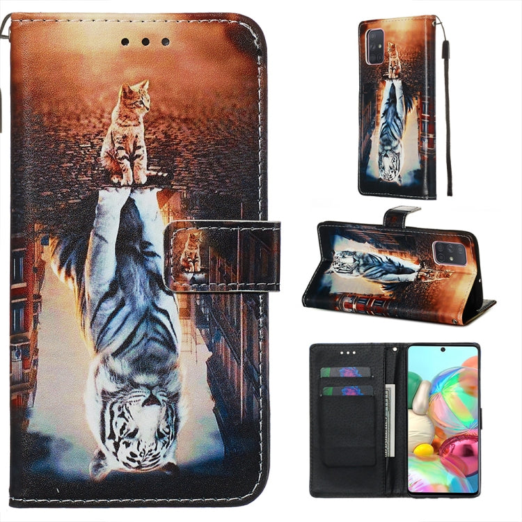 Colored Drawing Pattern Plain Weave Horizontal Flip Leather Case with Holder & Card Slot & Wallet&Lanyard